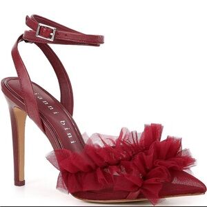 Gianni Bini Burgundy Ruffle Heels